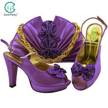 Zapatos y bolsas italianos de Color púrpura para mujer, conjunto de zapatos y bolsos africanos de alta calidad para fiesta, zapatos nigerianos 2020 2024 - compra barato