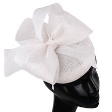 4 Layer Sinamay Millinery High Quality Women Fascinator Hat Headband Bow Wedding Headpiece With Hair Clip Bridal Party Headpiece 2024 - buy cheap