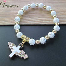 Jesus Cross Bracelet Vintage Jewelry Rosary Centerpiece Sacred Mercy Saint Icons Religious Acrylic Beaded Bracelet 2024 - buy cheap