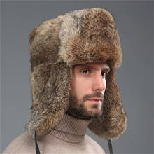 IANLAN-gorros de invierno rusos Ushanka Unisex, de piel auténtica, para esquiar, para hombres y mujeres, de algodón, capa de bombardero, IL00573 2024 - compra barato