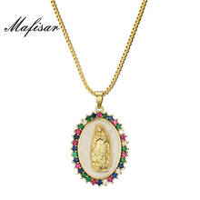 Mafisar 2021 New Arrival Virgin Mary Pendant Necklace For Women Men Luxury AAA+ CZ Jewelry Best Gift 2024 - buy cheap