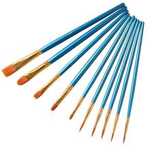 10 pcs set watercolor gouache paint brushes various shapes round sharp tip nylon for painting brushes kit painting supplies 2024 - buy cheap