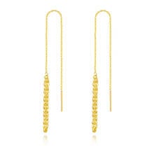 NYMPH Genuine 18K Gold Jewelry Drop Earrings Fine Phoenix Tail Tassel Design Pure AU750 Simple Wedding Gift for Women E520 2024 - buy cheap