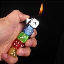 Personality Free Fire Dice Lighter Funny Glowing Toy Butane Refillable Gas Pipe  Lighter Portable Men's Gifts Rotatable Lighter 2024 - buy cheap
