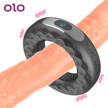 OLO 10 Frequency Silicone Vibrating Penis Ring Erection Lock Ring Delay Ejaculation USB Rechargeable Cock Ring Sex Toys for Men 2024 - buy cheap