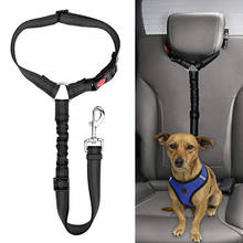 Cinturón de seguridad para perros y mascotas, cinturón de seguridad ajustable para cachorros, elástico, reflectante, conecta el arnés para perros en el vehículo de viaje 2024 - compra barato