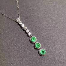 Leechee genuíno natural esmeralda pingente 3.5mm verde pedra preciosa colar para presente de aniversário feminino real 925 sólido prata esterlina 2024 - compre barato