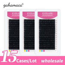 GAHAMACA-extensiones de pestañas individuales, 15 cajas/lote, suaves y naturales, Maquillaje falso 2024 - compra barato