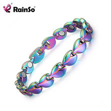 RainSo 2020 Новые магнитные браслеты для женщин из нержавеющей стали Bio Energy браслет для здоровья Femme многоцветное покрытие очаровательные ювелирные изделия 2024 - купить недорого