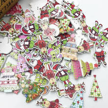 New 50pc Mix Style Merry Christmas Wood Buttons Sewing Mix Lots WB565 2024 - buy cheap