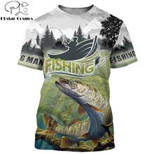 2020 Summer Men t shirt 3D Walleye Fishing Printed T-Shirts Harajuku Casual short Sleeve Tee shirts Unisex Cool t-shirt QDY001 2024 - buy cheap