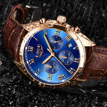 LIGE Mens Watches Top Brand Luxury Blue Watch Men Leather Waterproof Sports Watches Male Military Chronograph Clock Reloj Hombre 2024 - buy cheap