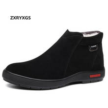 ZXRYXGS-Botas de lana de vaca escarchadas para hombre, zapatos cálidos y cómodos, de algodón, suela plana y suave, informales, invierno, 2021 2024 - compra barato