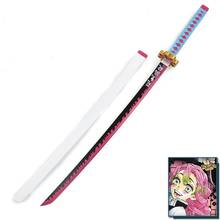 Anime demônio slayer kimetsu não yaiba kanroji mitsuri cosplay prop réplica espada de madeira com bainha 2024 - compre barato