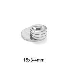 5~100PCS 15X3-4 mm Small Round Magnet 15X3 mm Hole 4mm Countersunk Magnets 15x3-4mm Neodymium Magnet Disc 15*3-4 mm 2024 - buy cheap