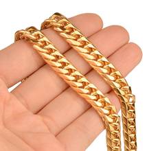Granny Chic 9mm Wide Strong Men Women Cuban Curb Link Chain Stainless Steel Necklace High Polishing Gold Tone 16-32 Inch 2024 - buy cheap