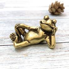 Mini Retro LUCKY Brass Animal Frog Statue Desk Ornament Cute Home Office Desk Exquisite Decorative Sculpture Pocket Hand Toy Gif 2024 - buy cheap