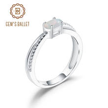 Anel oval natural de opala com pedras preciosas, anel 925 de prata esterlina para mulheres, joias finas para casamento, elegante 2024 - compre barato