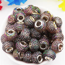 10Pcs Lot AB Color 17mm Big Round Large Hole European Spacer Beads Fit Pandora Bracelet Necklace Curtains Women Jewelry Making 2024 - buy cheap