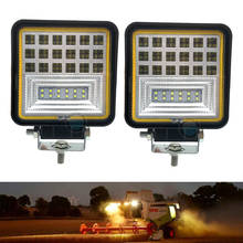 2 pcs 48W Square LED Light Cube Work Lights with Yellow Halo Ring DRL for Off-road Cars SUV Trucks led light bar. 2024 - buy cheap