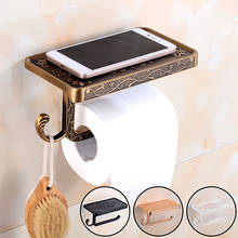 Soporte de papel higiénico para baño, gancho de papel y teléfono, soporte de montaje cromado/dorado, Hardware de baño 2024 - compra barato