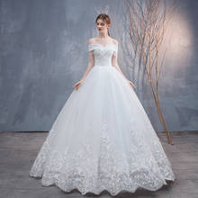 Vestidos De Novia 2020 новое платье невесты с открытыми плечами Милое Свадебное платье с бисером длинное свадебное платье принцессы с корсетом сзади 2024 - купить недорого