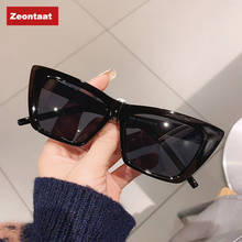 Óculos de sol retangular vintage, óculos feminino de marca retrô com pontas, quadrado, olho de gato, novo, 2021 2024 - compre barato