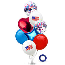 Globos de látex con confeti de la bandera de los Estados Unidos, decoración para el jardín, 4 de julio 2024 - compra barato