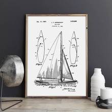 Sail Boat patent,Sailing wall art,Sailboat posters,room decor,vintage print,blueprint, gift idea, Sports wall Decorations 2024 - buy cheap