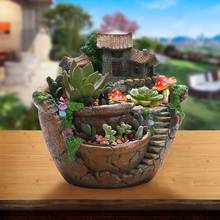 Modelos criativos de jardim suculentas vaso de flores micro paisagem resina utensílios de decoração para mesa de jardim 2024 - compre barato