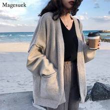 Fashion Cardigan V-neck Knitted Autumn and Winter Sweater Women Winter Clothes Women Tops 2020 New Loose Thick Sweater 11261 2024 - buy cheap