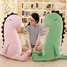 Kawaii-dinossauro de pelúcia elástico, boneco de pelúcia, dinossauro, brinquedo macio, verde/rosa, travesseiro infantil, brinquedo de pelúcia fofo 2024 - compre barato