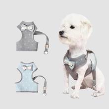 Pet Dog Cat Bow Chest Belt Breathable Adjustable Pet Vest Small Medium Cat Dog Teddy Chihuahua Bow Chest Strap Traction Rope 2024 - buy cheap