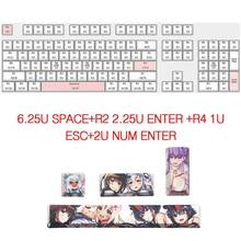 4 pçs anime japonês pbt espaço keycaps ahegao 6.25u esc barra de espaço para teclado mecânico switches keycaps 2024 - compre barato