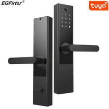 Tuya Smart Fingerprint Electric Door Lock Wifi Bluetooth Password Home Door Lock Keyless Fingerprint Touch Screen Door Lock 2024 - buy cheap