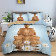 Smile Happy Meditation Buddha King Bedding Set Lord Pringting Duvet Cover Sing Double Twin Queen Size With PIllowcase 2024 - buy cheap