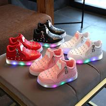 Dropshipping Glowing Kids Shoes for Girls Sneakers Basket Led Children Lighting Shoes Boys Illuminated Krasovki Luminous Sneaker 2024 - buy cheap