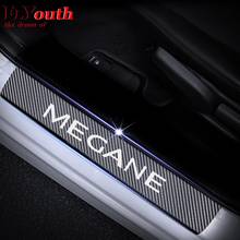 Car Door Sill Scuff Plate For Renault Megane Reflective 4D Carbon Fiber Sticker Welcome Pedal Threshold Auto Accessories 4Pcs 2024 - buy cheap