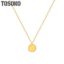 TOSOKO Stainless Steel Jewelry Silk Smooth Pendant Necklace  Women's Ssimple Clavicle Chain BSP936 2024 - buy cheap