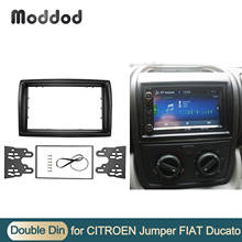 Moldura para painel de rádio, dupla din, para citroen jumper, peugeot, boxer, fiat ducato, cd, dvd, áudio, kit de montagem, adaptador, guarnição 2024 - compre barato