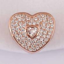 Girls Bracelets Bead Silver DIY Jewelry Sweetheart Charm fit Lady Bracelet Bangle Pave Rose & Clear CZ 2024 - buy cheap