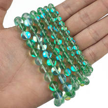 JHNBY-abalorios de labradorita verde, piedra brillante Natural de 6/8/10MM, espaciadores redondos, cuentas sueltas para fabricación de joyas, pulseras, accesorios DIY 2024 - compra barato
