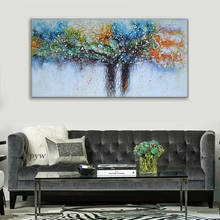 Modernas pinturas abstratas e coloridas de árvores, pintura a óleo sobre tela, arte de parede, imagens decorativas para decoração de sala de estar, 100% 2024 - compre barato