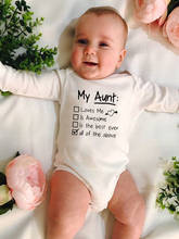 Newborn Funny  Bodysuit My Aunt Loves Me and Awesome Infant Baby Hipster Long Sleeve Toddler Jumpsuit  Cute Jumpsuit 2024 - buy cheap