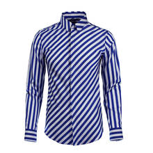 Minglu 50%cotton 50%tencel Men Shirt Luxury Stripe Men Shirt Long Sleeve Mens Dress Shirt Casual Slim Fit Mens Shirts Plus Size 2024 - buy cheap