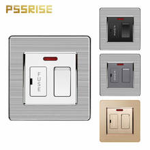 Pssrise UK wall socket 13A fused electrical switch with red indicator light, stainless steel panel 86mm * 86mm white / Black / G 2024 - buy cheap