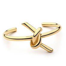 VAROLE-pulsera de acero inoxidable para mujer, brazalete de cuerda anudada, Color dorado, para verano 2024 - compra barato