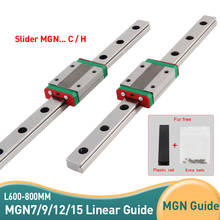 Guia de trilho linear mgn7c mgn9h mgn12c mgn12h mgn15c mgn15h, guia de trilho linear 600mm 800mm com 2 peças controle deslizante mgn para acessórios do motor do módulo 2024 - compre barato