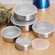 5Pcs Stainless Steel Mixing Bowls Set with Lids for Food Fruit Vedetable Containers Sweet Ice Cream Storaging Supplies 2024 - buy cheap