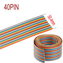 Cabo de fita plana colorida 40p, 10/5/incorporado, fio dupont arco-íris para conector fc dupont 2024 - compre barato
